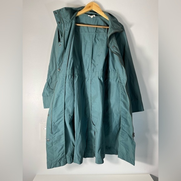 Eileen Fisher Organic Cotton/Nylon Jacket 2 Way Full Zip Blue Coat Womens XXS - Picture 11 of 16